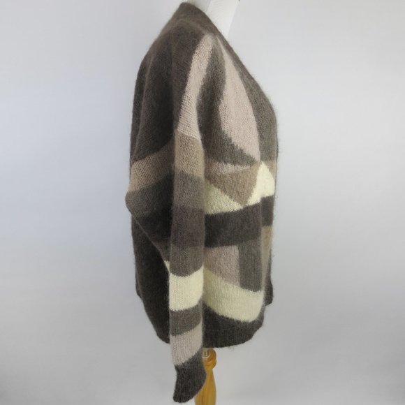 Vintage Geometric Mohair Blend Cardigan Size L - Picture 3 of 8